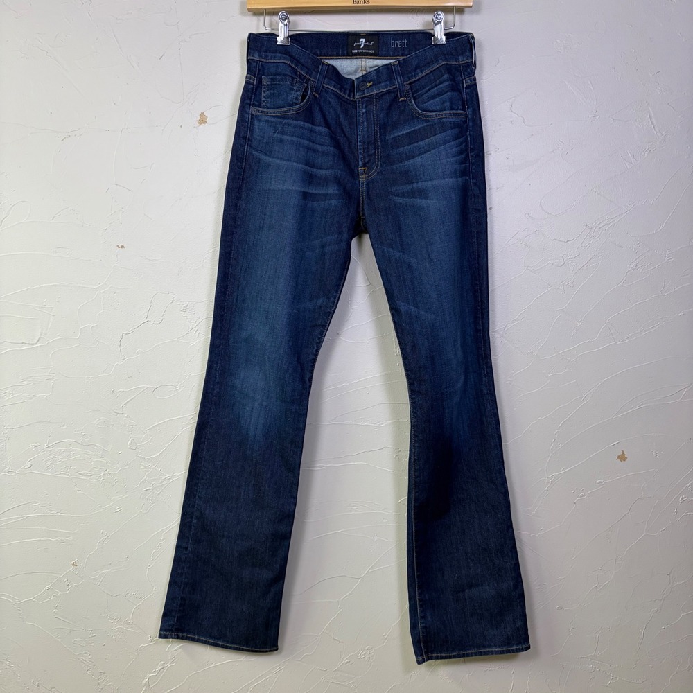 7 For All Mankind Brett Jeans Mens 32 Luxe Performance Bootcut Dark Wash Denim
